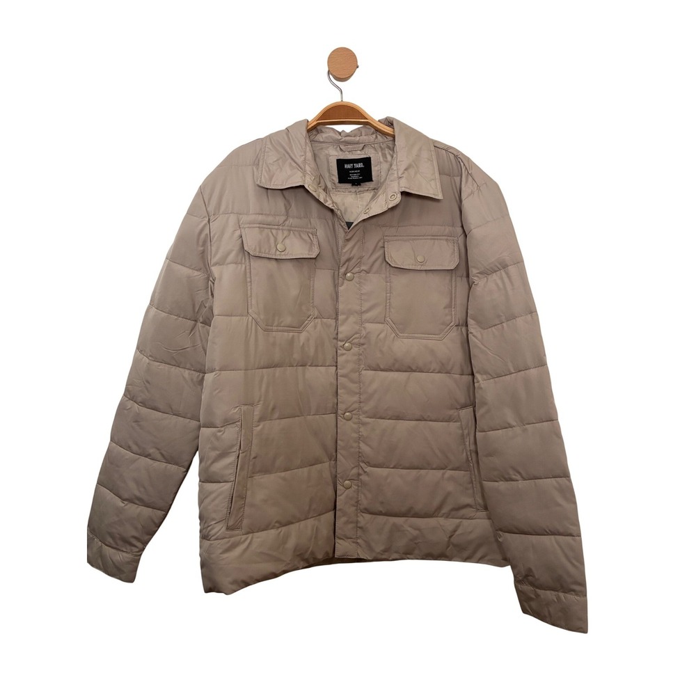 NEW! MENS NAVY YARD BEIGE QUILTED LIGHTWEIGHT JACKET. COLOR KHAKI SIZE LARGE